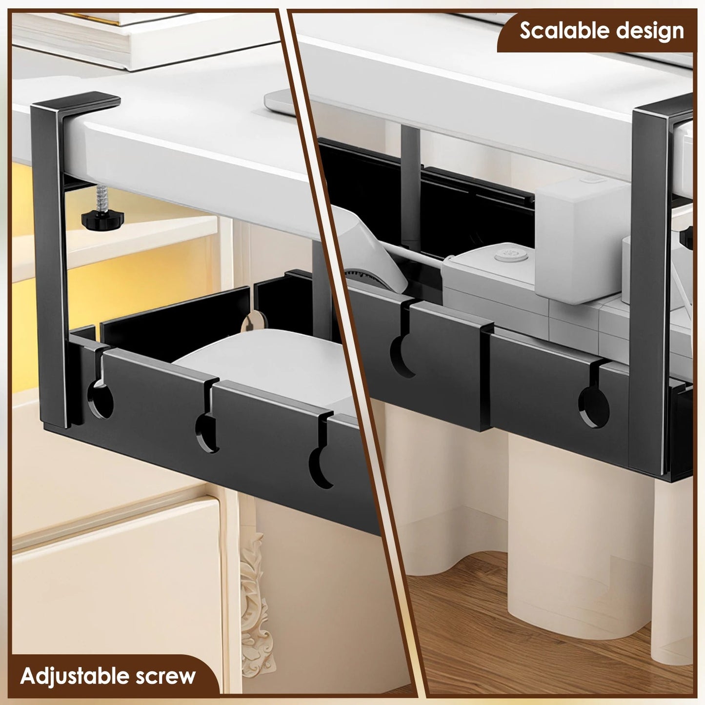14CM Under Desk Cable Management - ZYVEXO
