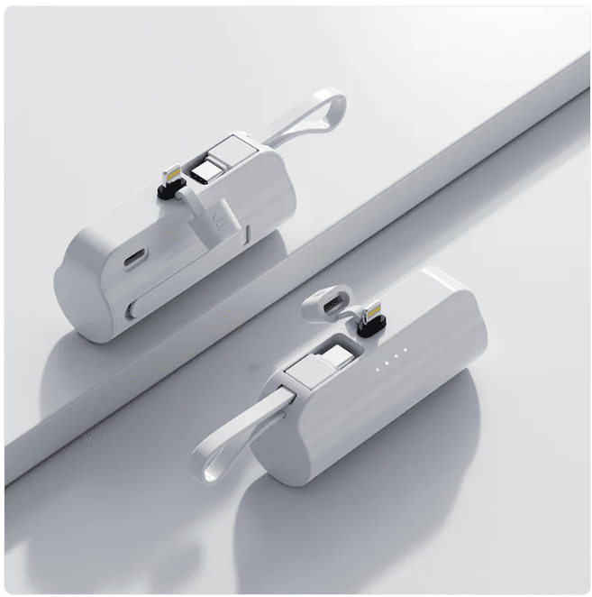 5000mAh Portable Charger with Built-In Cable - ZYVEXO