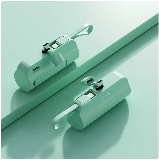 5000mAh Portable Charger with Built-In Cable - ZYVEXO