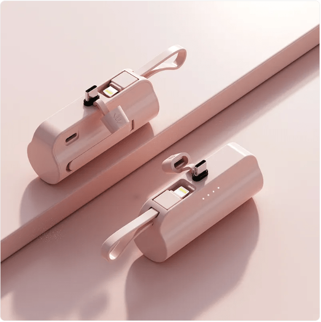 5000mAh Portable Charger with Built-In Cable - ZYVEXO