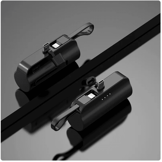 5000mAh Portable Charger with Built-In Cable - ZYVEXO