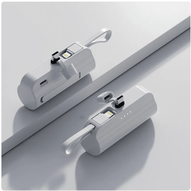 5000mAh Portable Charger with Built-In Cable - ZYVEXO
