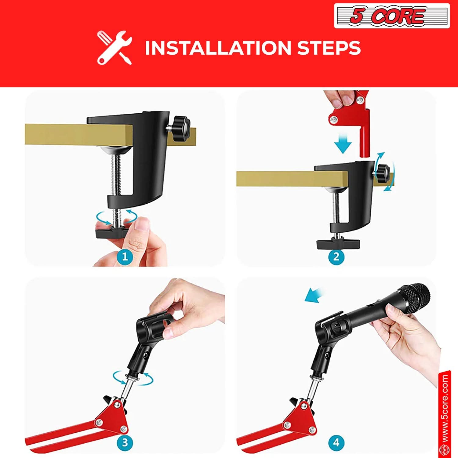 adjustable microphone boom arm stand