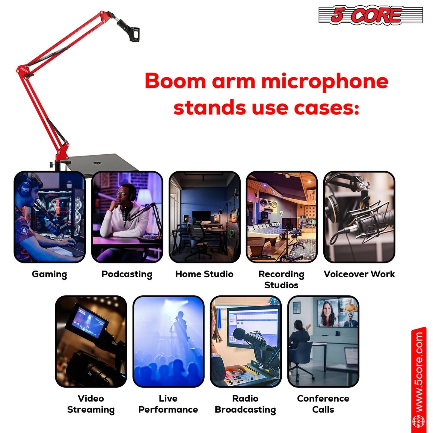adjustable microphone boom arm stand