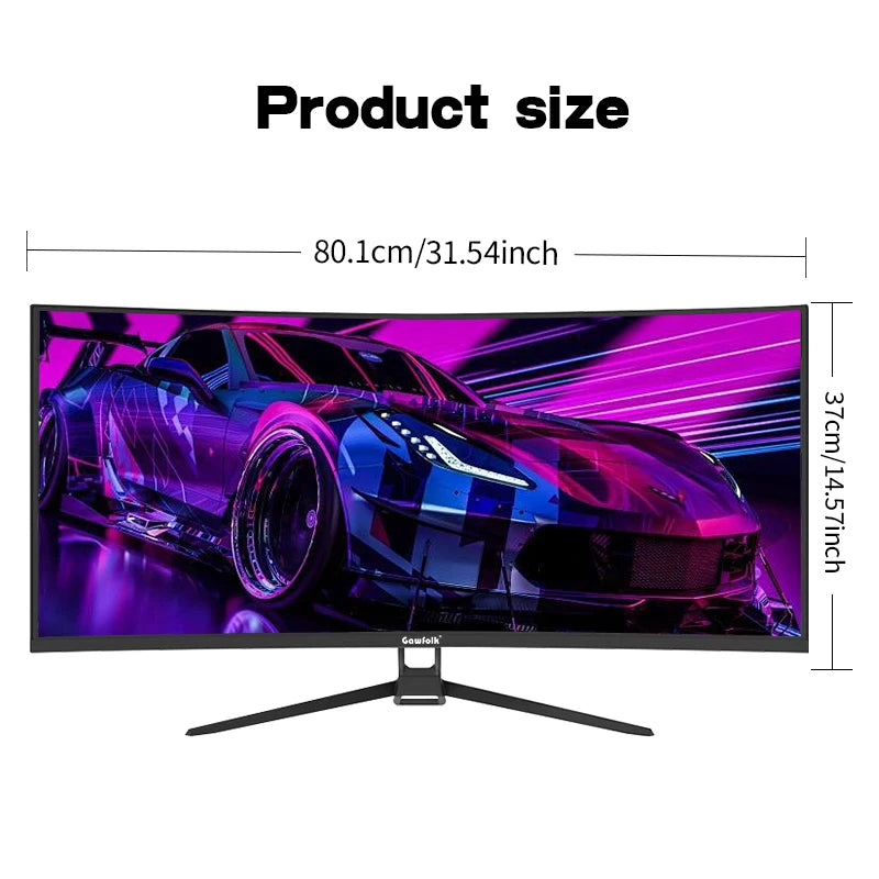 Gawfolk Curved Gaming Monitor 34-inch 165Hz