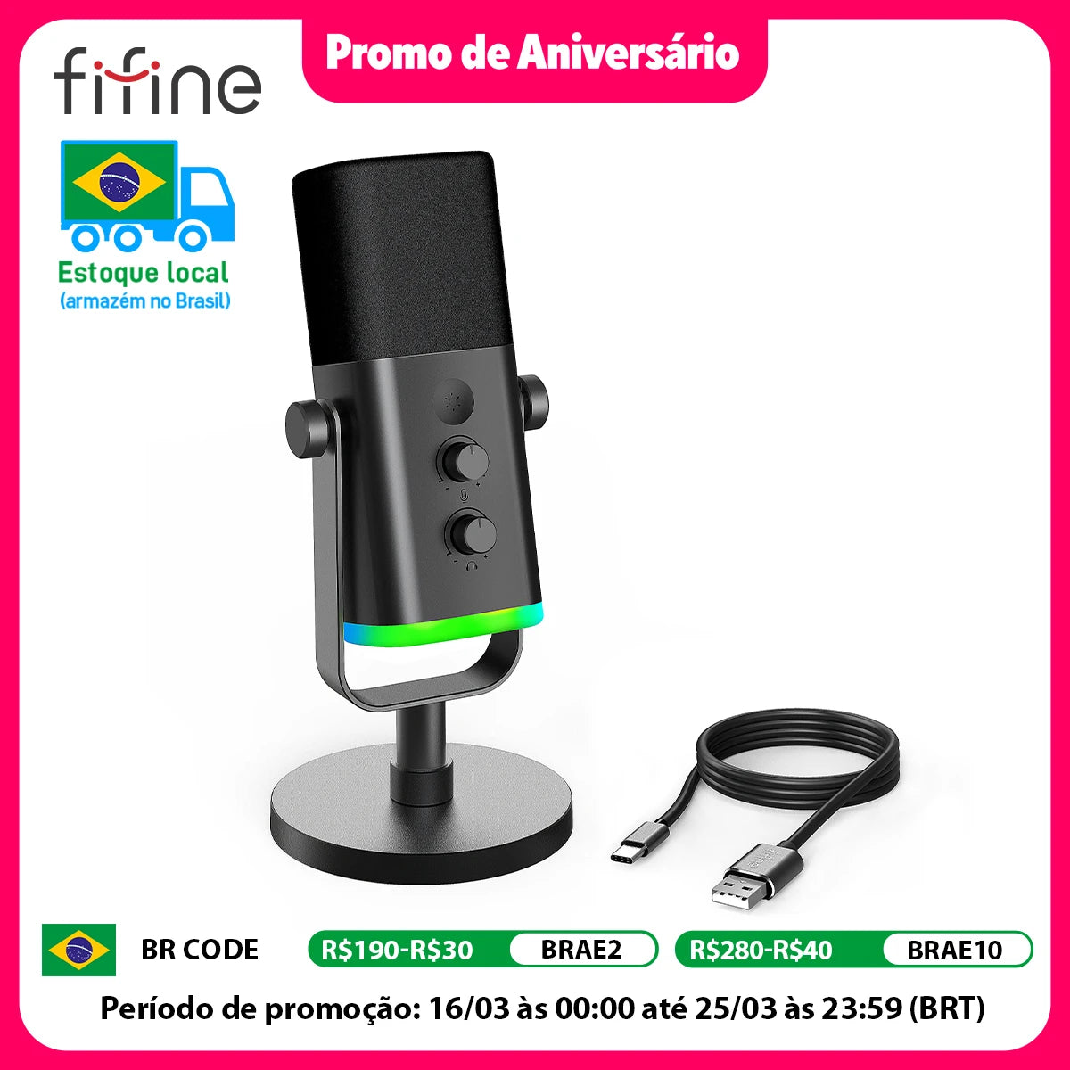 FIFINE AM8 RGB USB/XLR Microphone