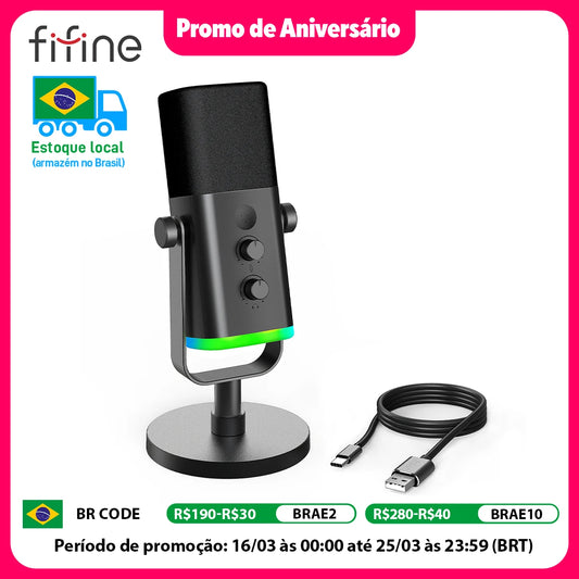 FIFINE AM8 RGB USB/XLR Microphone