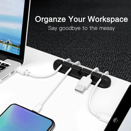 Silicone USB Cable Organizer USB Charging Cable Winder Desktop