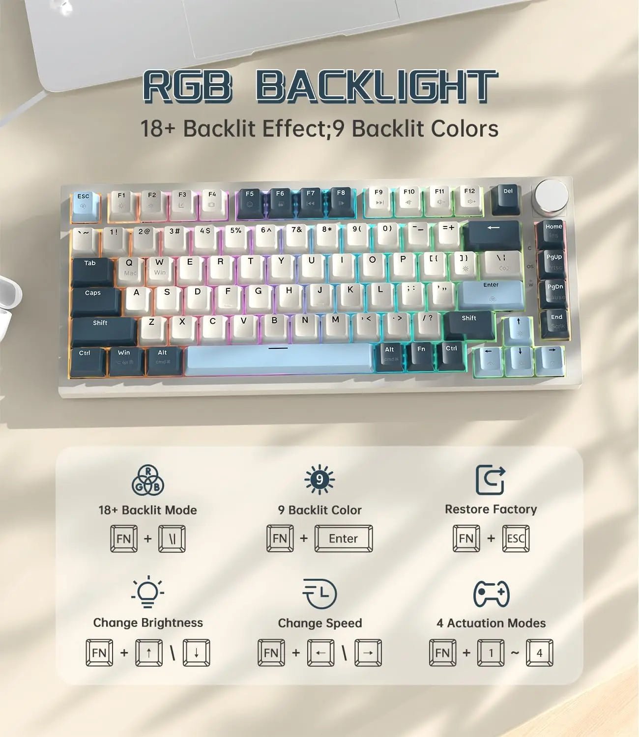 ATTACK SHARK K85 75% Wired Mechanical Keyboard - ZYVEXO
