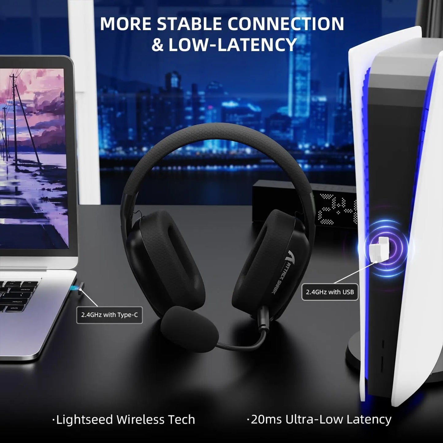 ATTACK SHARK L80PRO Wireless Gaming Headset - ZYVEXO
