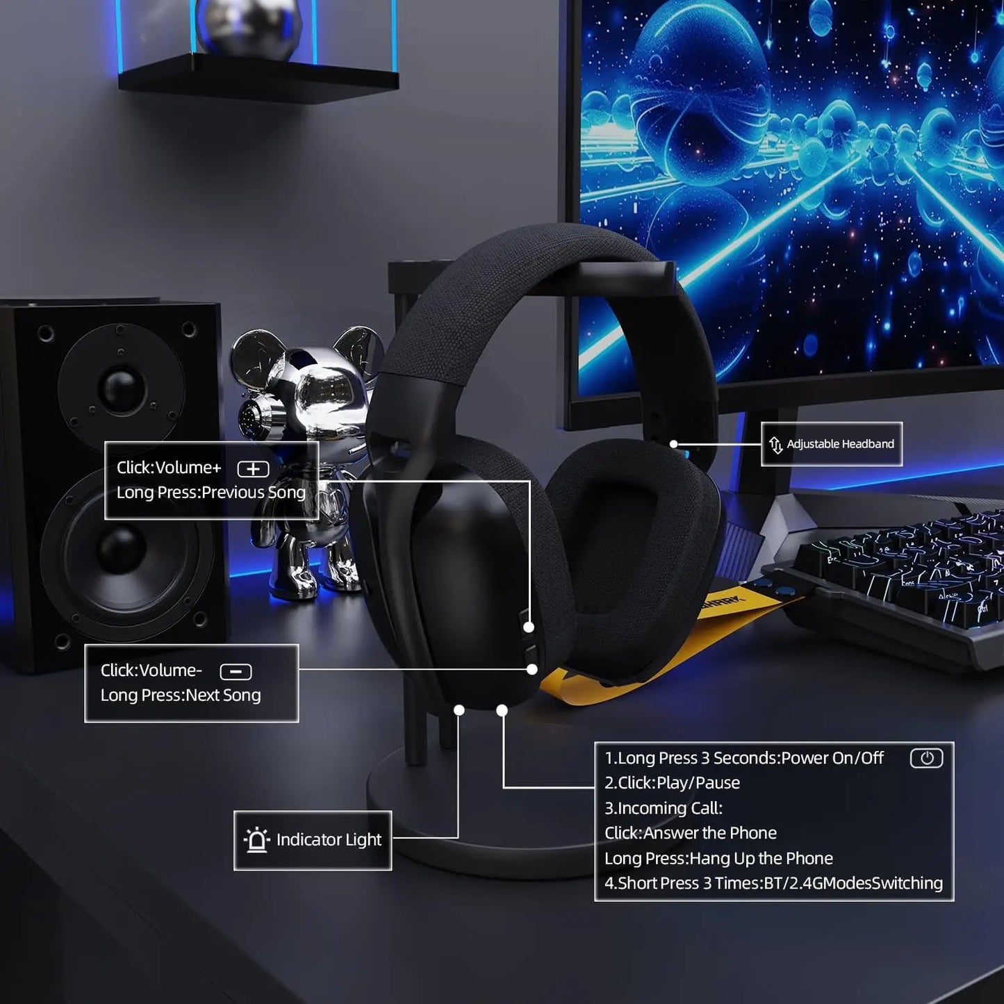ATTACK SHARK L80PRO Wireless Gaming Headset - ZYVEXO