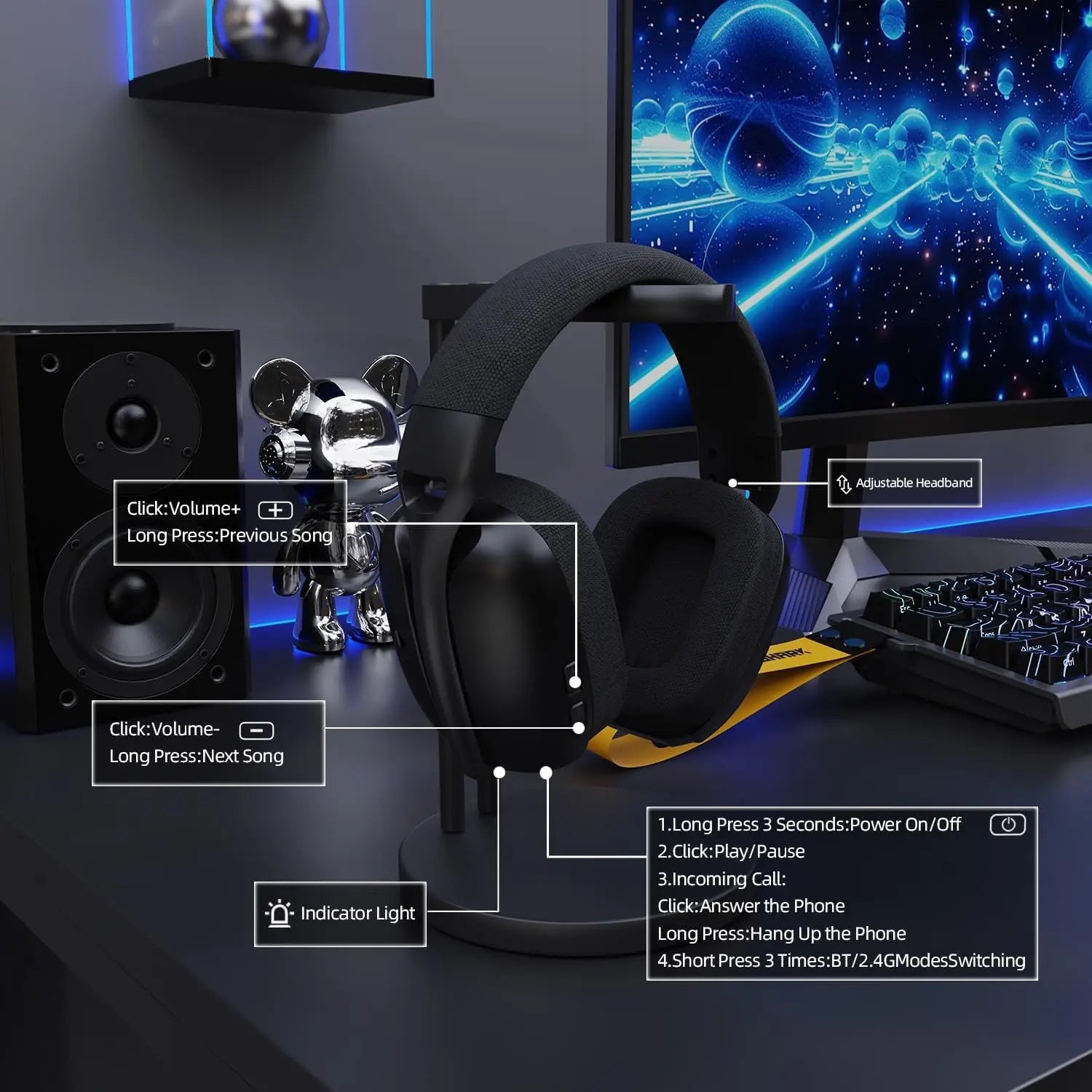 ATTACK SHARK L80PRO Wireless Gaming Headset - ZYVEXO