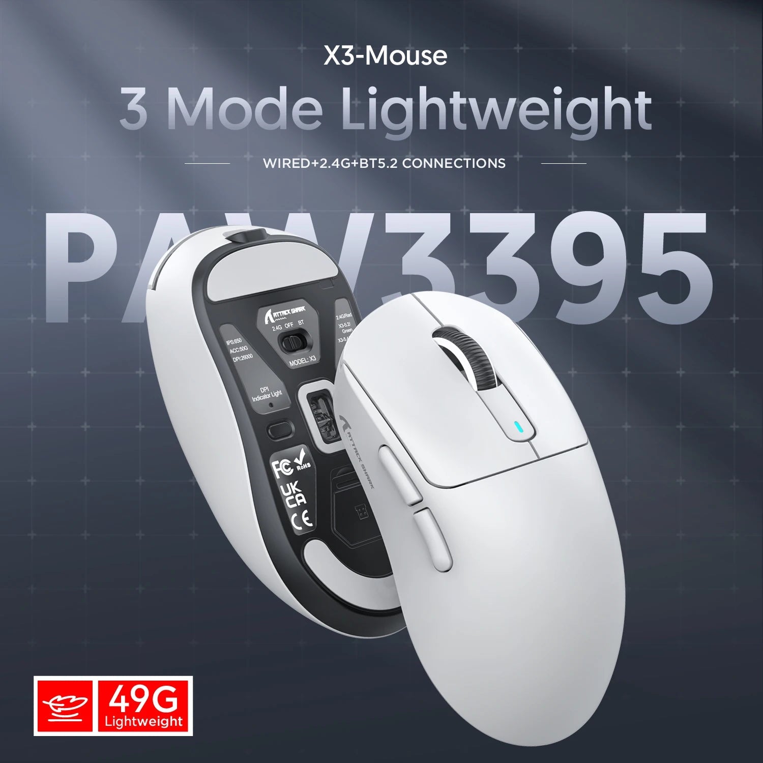 ATTACK SHARK X3 Gaming Mouse - ZYVEXO