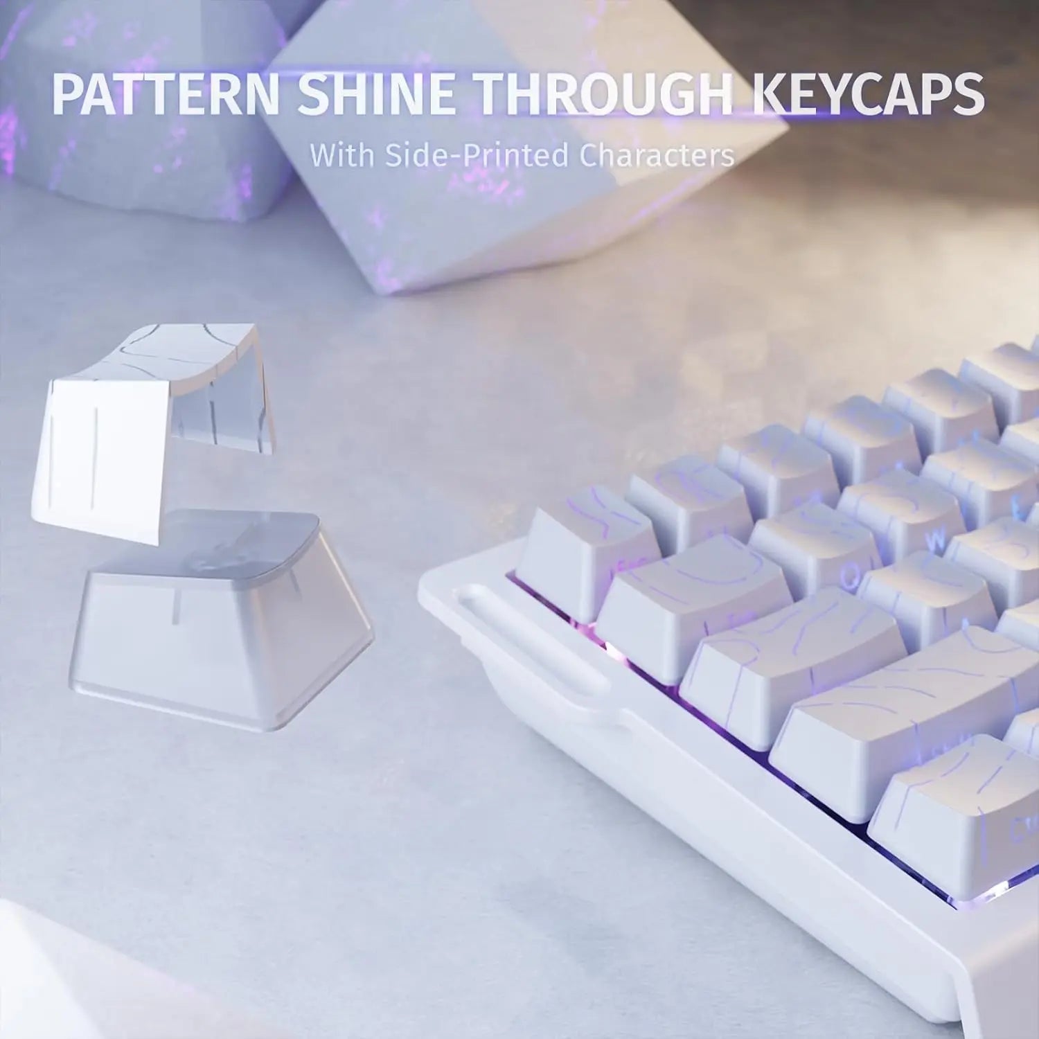 ATTACK  SHARK X68  Mechanical Gaming Keyboard 60% with RGB lighting and magnetic switches on a futuristic background.