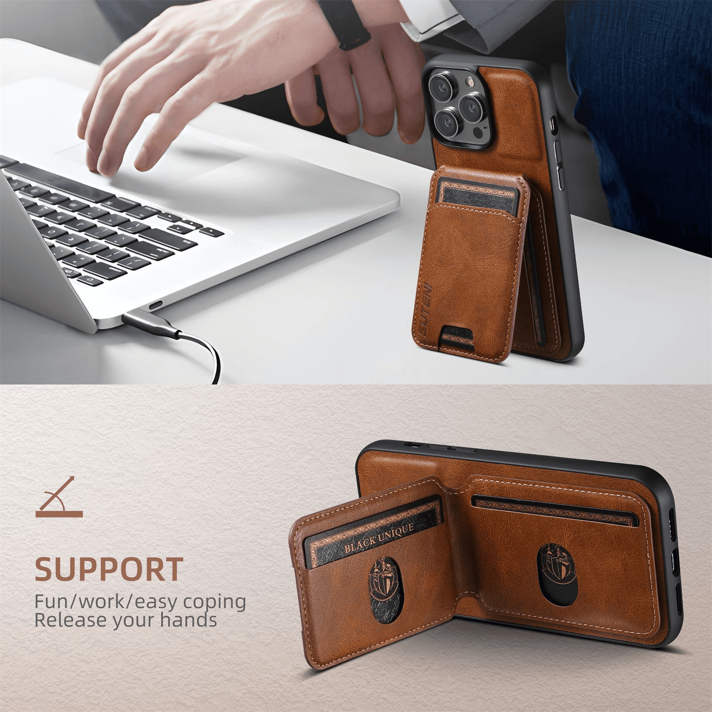 leather phone case with card holder