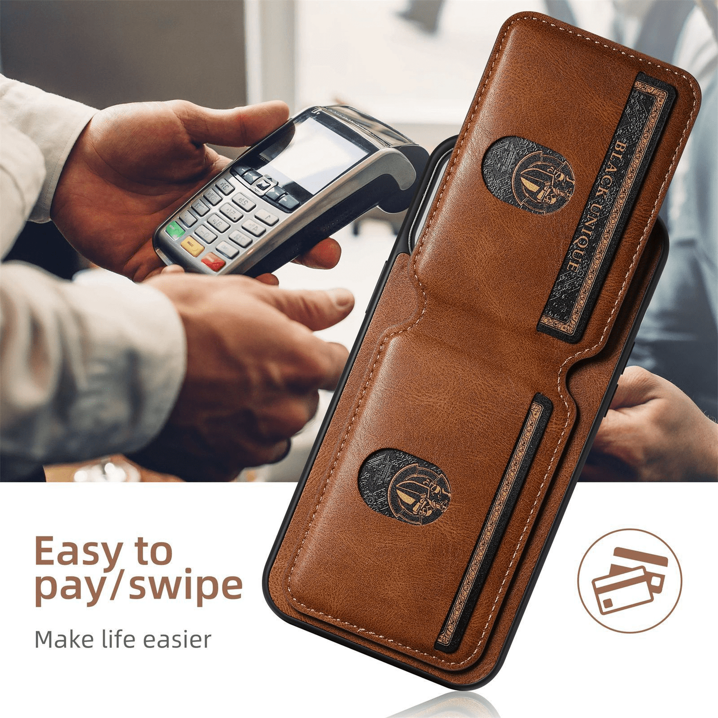 leather phone case with card holder