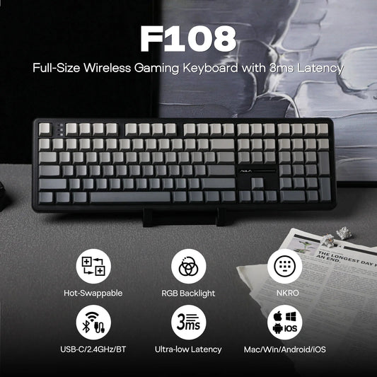 EPOMAKER x AULA F108 100% Wireless Mechanical Keyboard - ZYVEXO