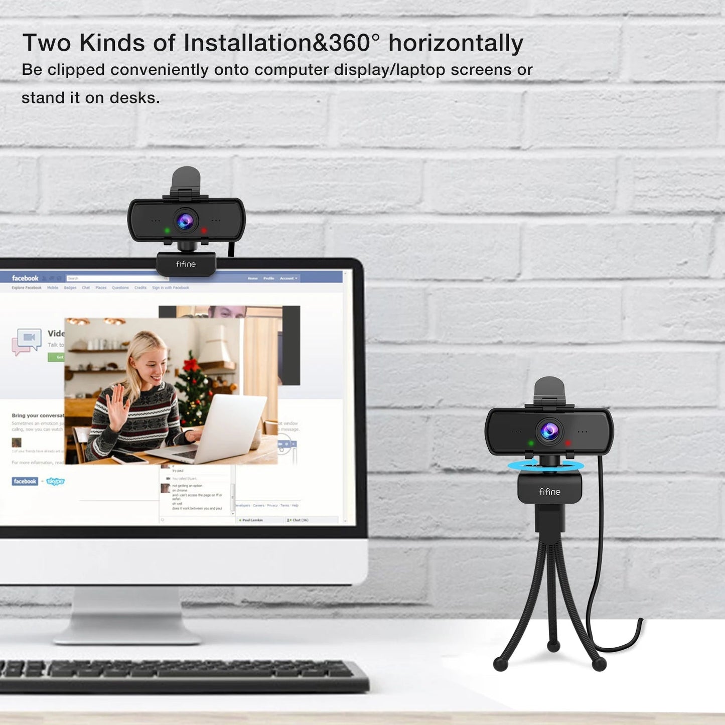 FIFINE 1440p Full HD PC Webcam with Microphone - ZYVEXO