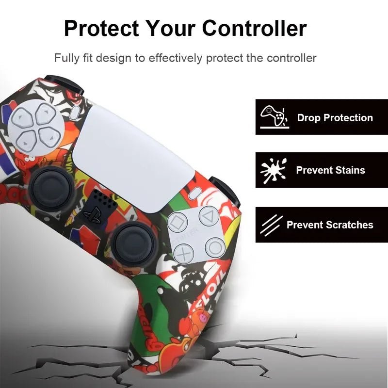 for PS5 Controller Silicone Protective Case Gamepad Rubber Cover Skin Sleeve Protector - ZYVEXO