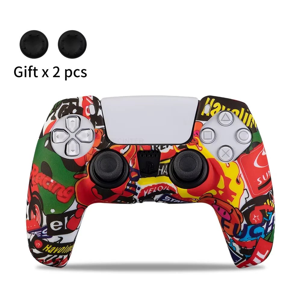 for PS5 Controller Silicone Protective Case Gamepad Rubber Cover Skin Sleeve Protector - ZYVEXO