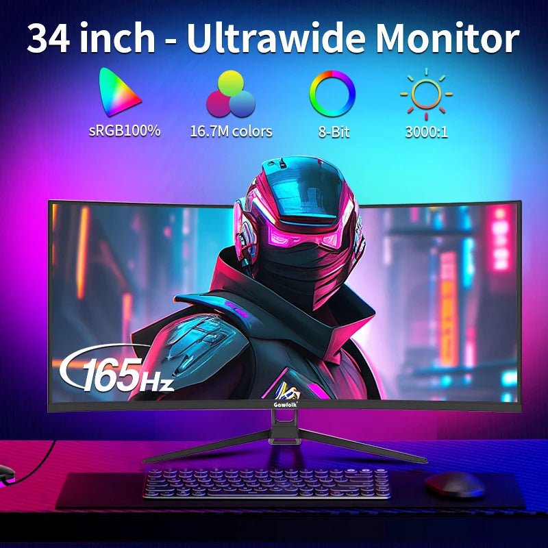 Gawfolk Curved Gaming Monitor 34-inch 165Hz - ZYVEXO