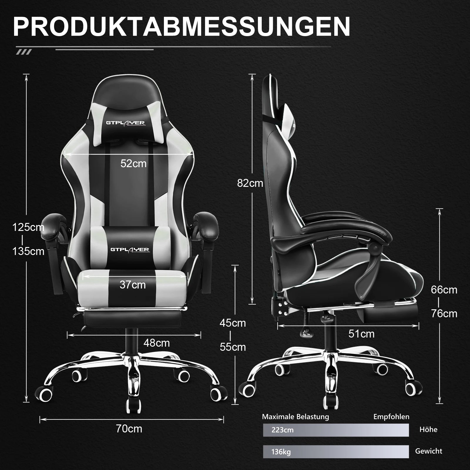 GTPLAYER Gaming chair with Massage - ZYVEXO