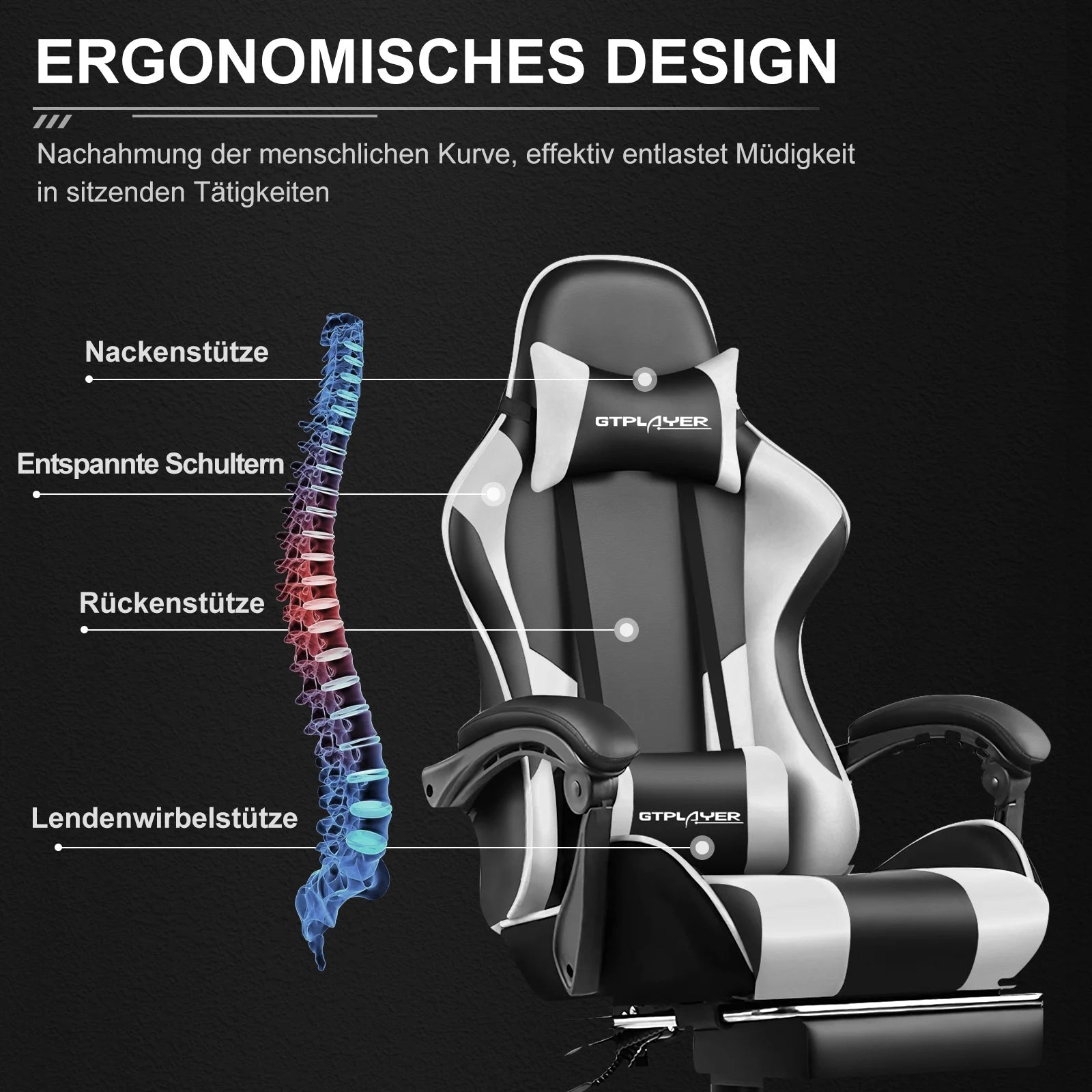 GTPLAYER Gaming chair with Massage - ZYVEXO
