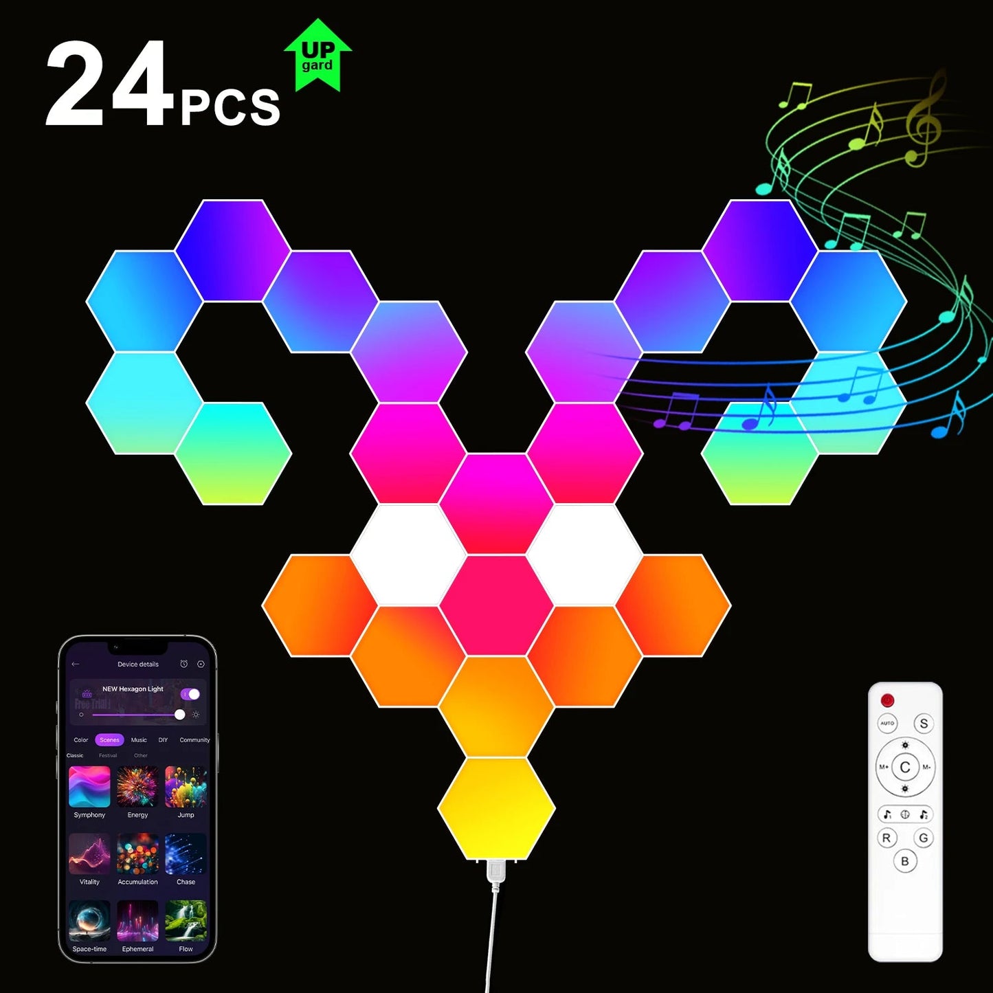 Hexagon Lights RGB - ZYVEXO