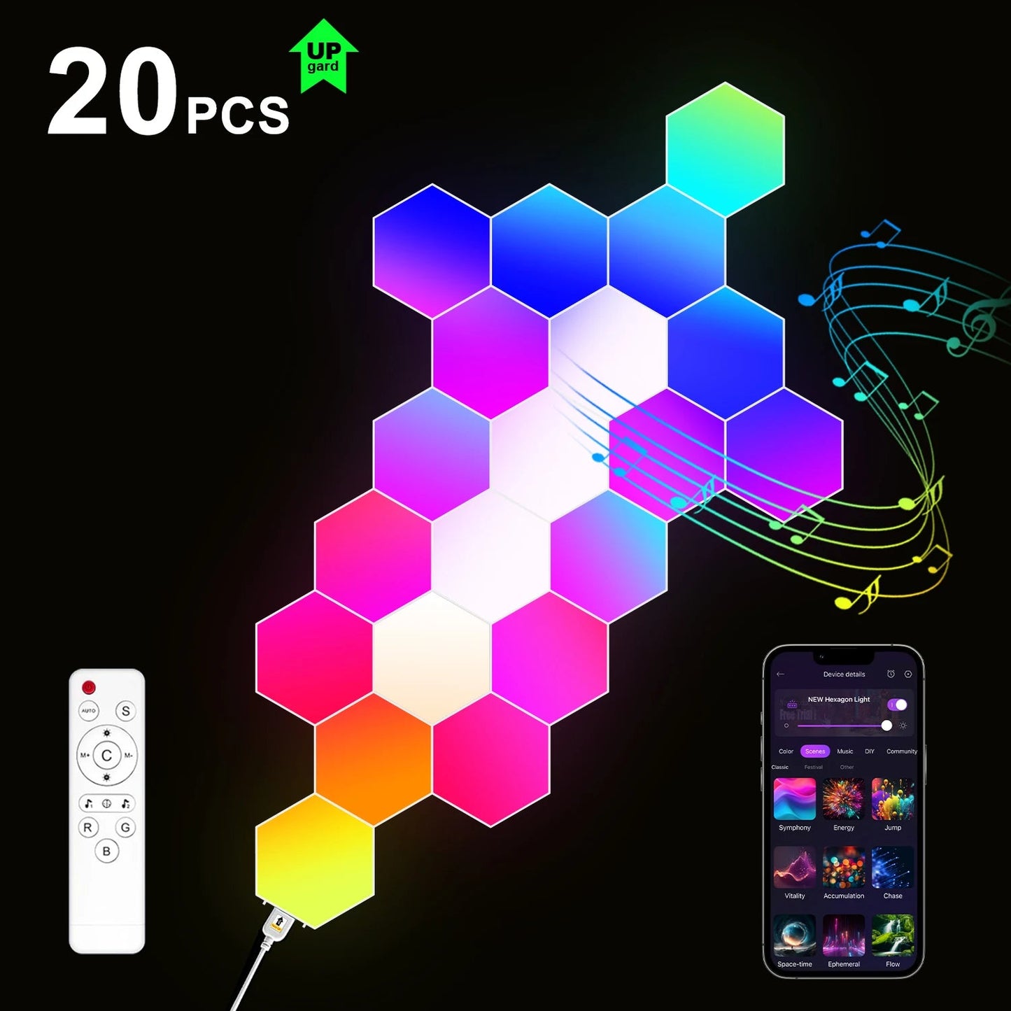 Hexagon Lights RGB - ZYVEXO