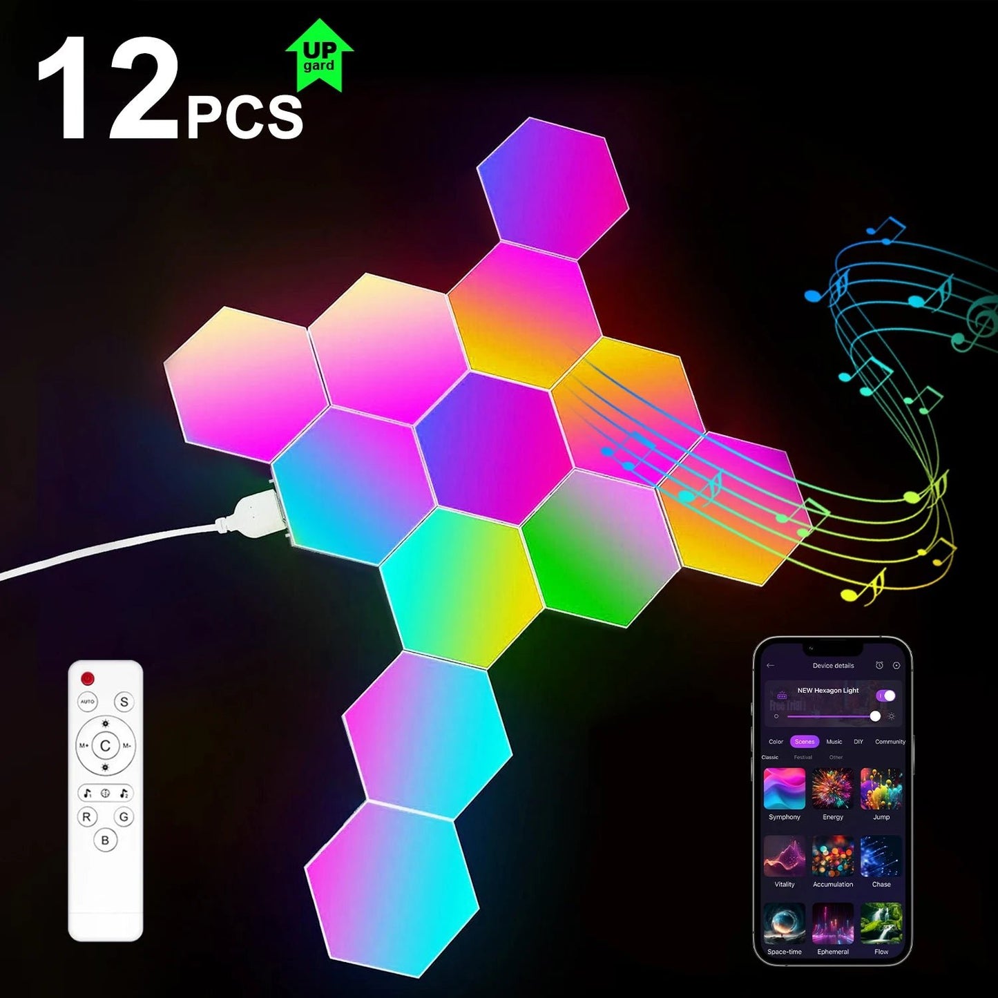 Hexagon Lights RGB - ZYVEXO