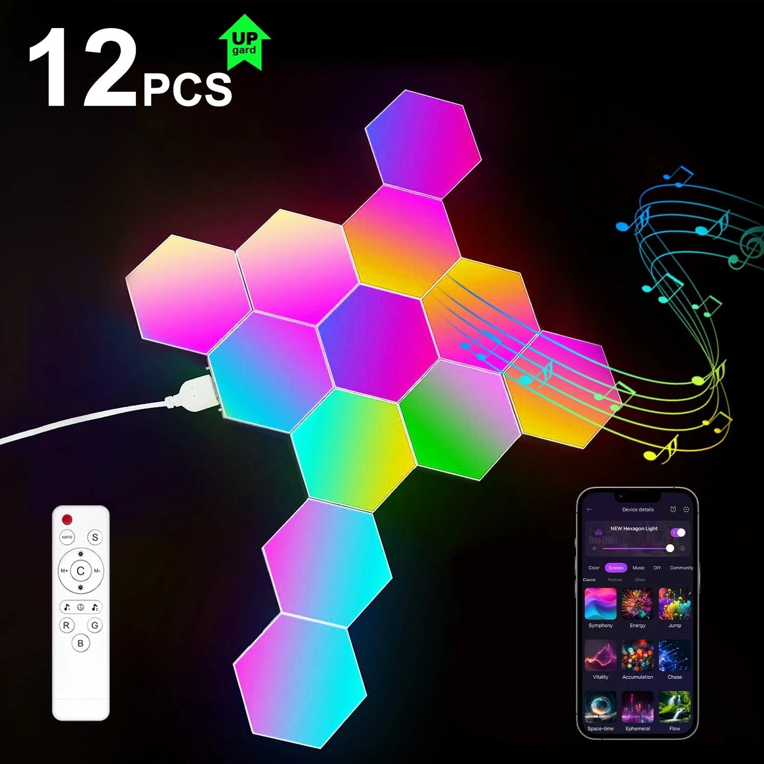 Hexagon Lights RGB - ZYVEXO