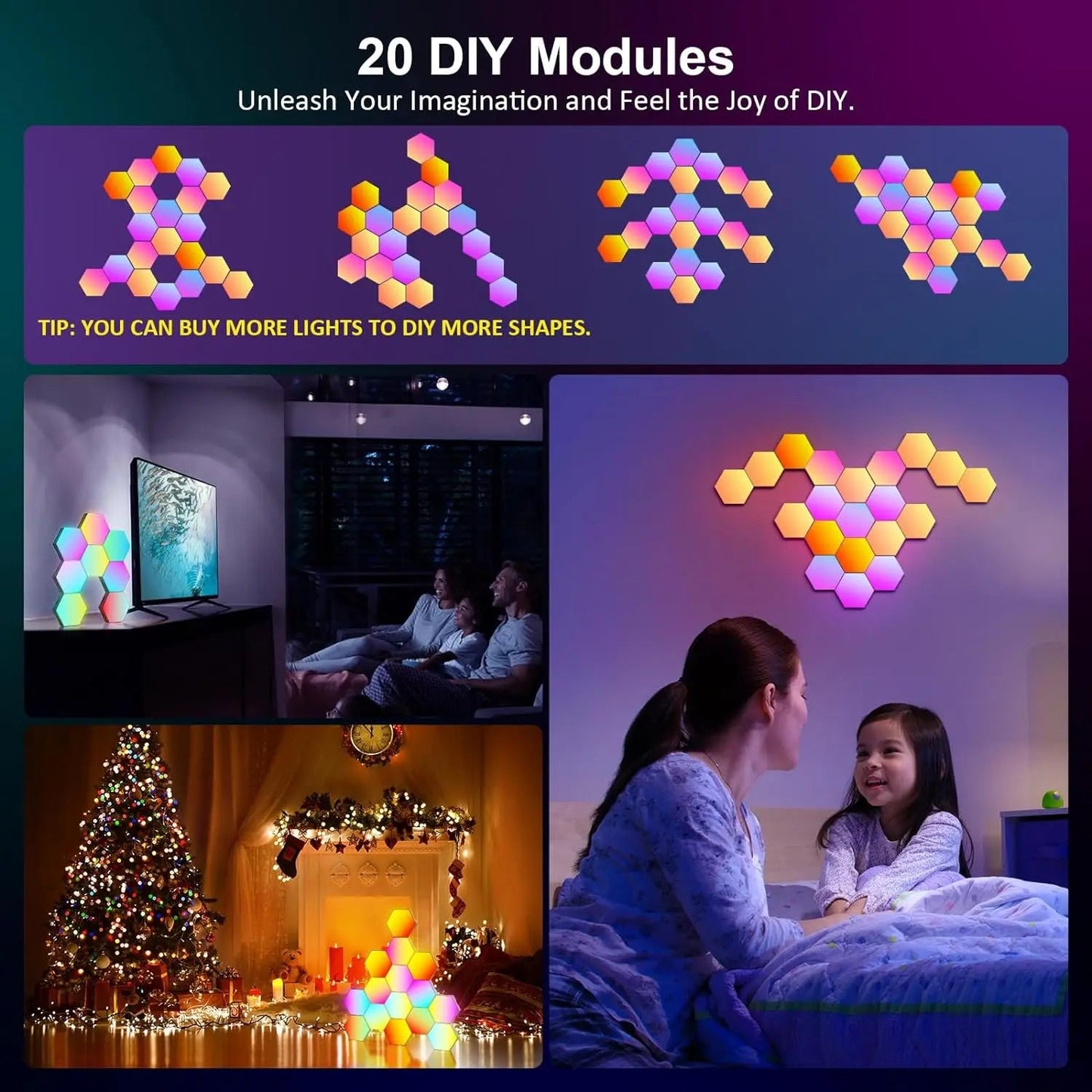 Hexagon Lights RGB - ZYVEXO