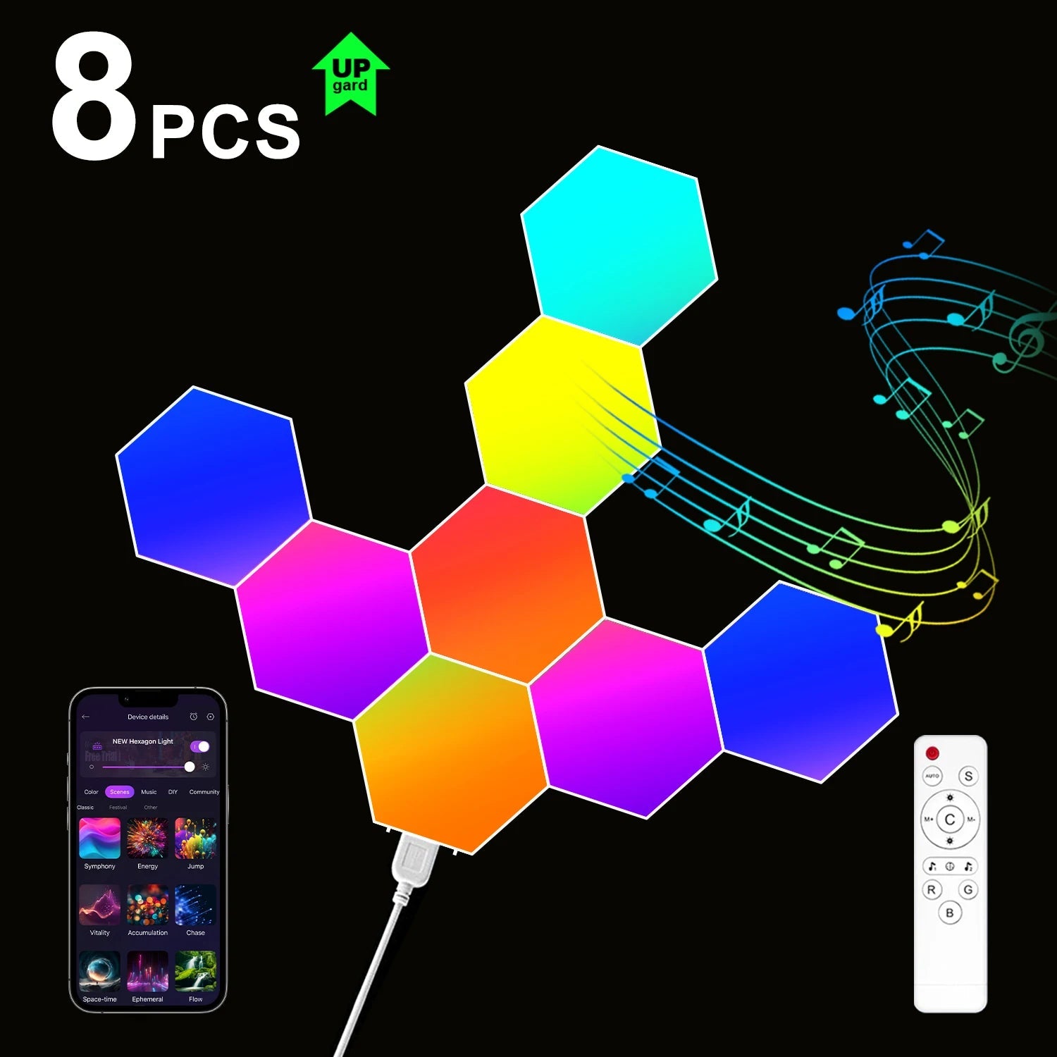 Hexagon Lights RGB - ZYVEXO