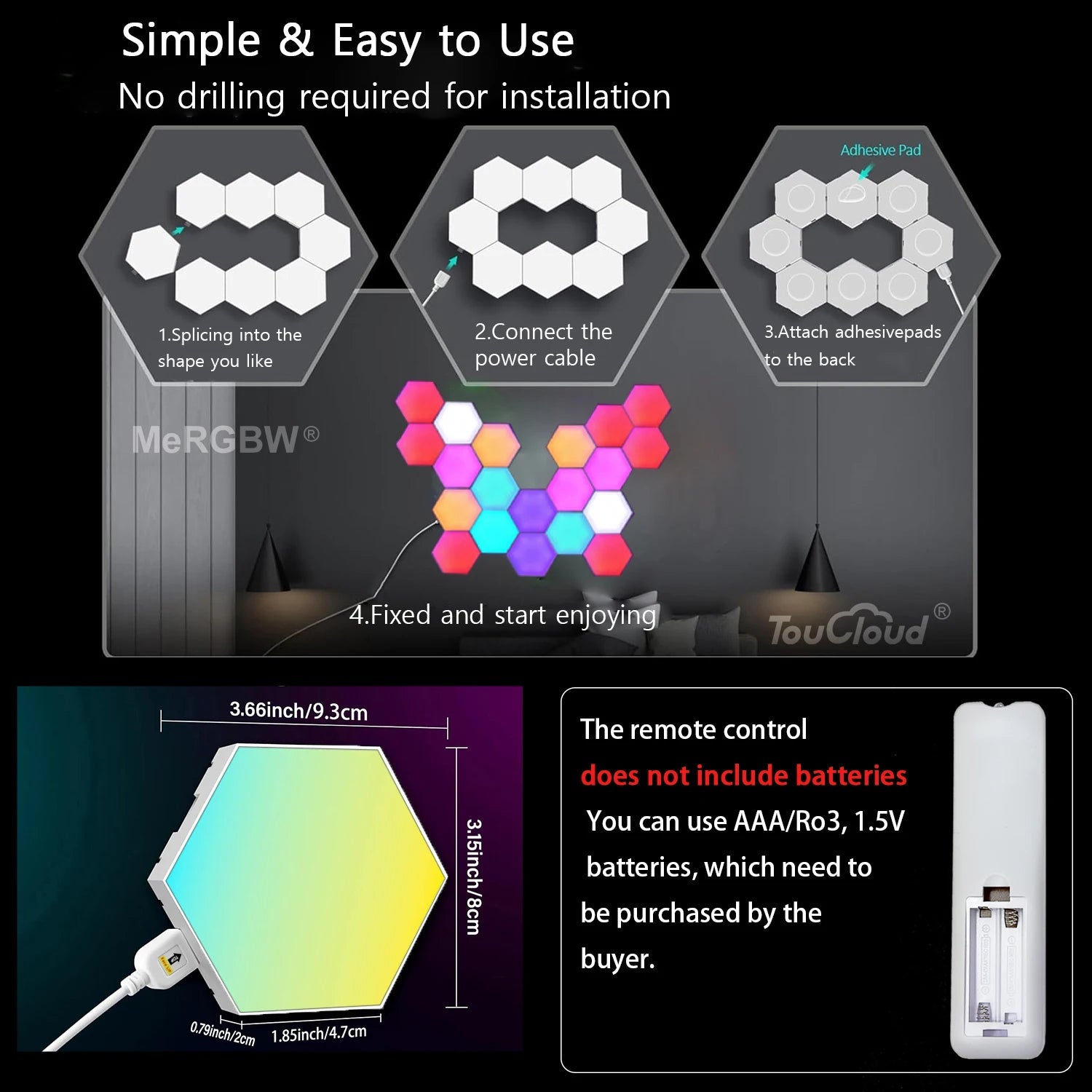 Hexagon Lights RGB - ZYVEXO