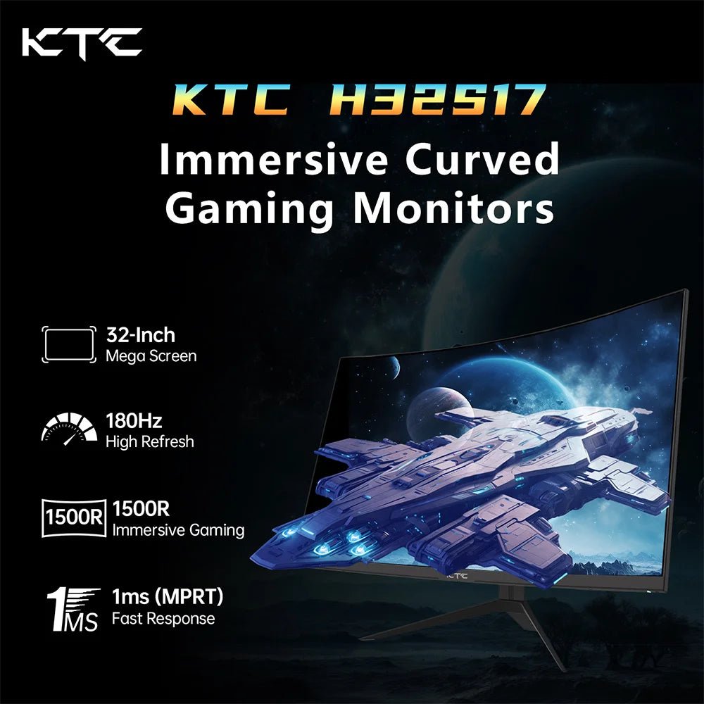 KTC H32S17 Gaming Monitor, 32-inch 180Hz - ZYVEXO