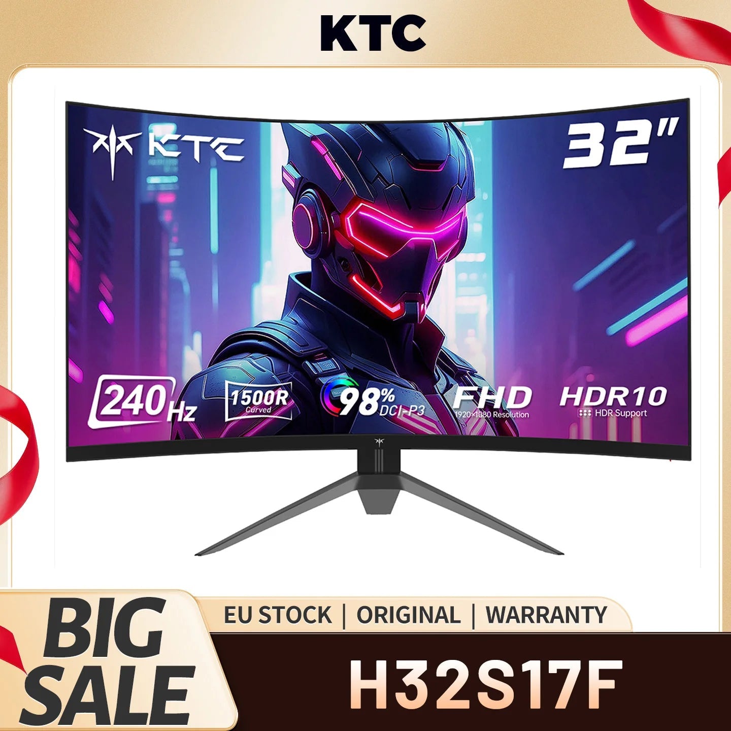 KTC H32S17F 32” Curved Gaming Monitor (240Hz) - ZYVEXO