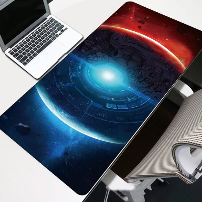 Large Mouse Pad featuring a space-themed design with planets and stars, suitable for gaming and office use.