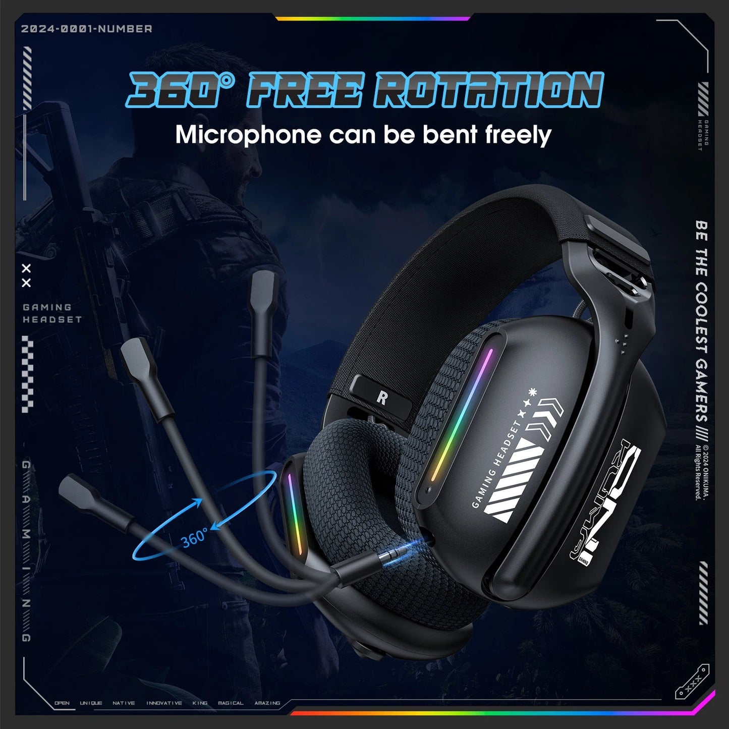 ONIKUMA GT808 Wireless Gaming Headset - ZYVEXO