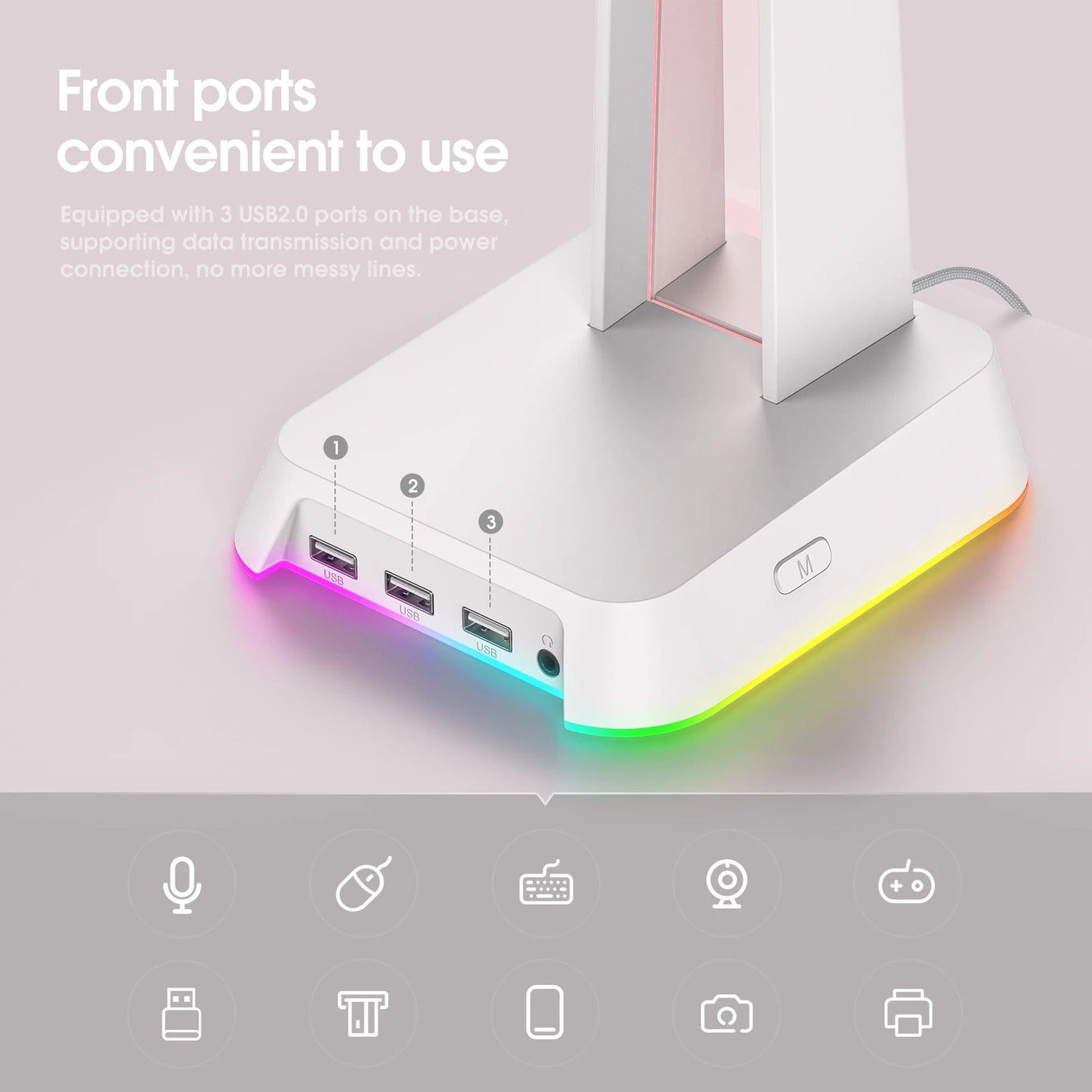ONIKUMA Headphone Stand With RGB Light - ZYVEXO