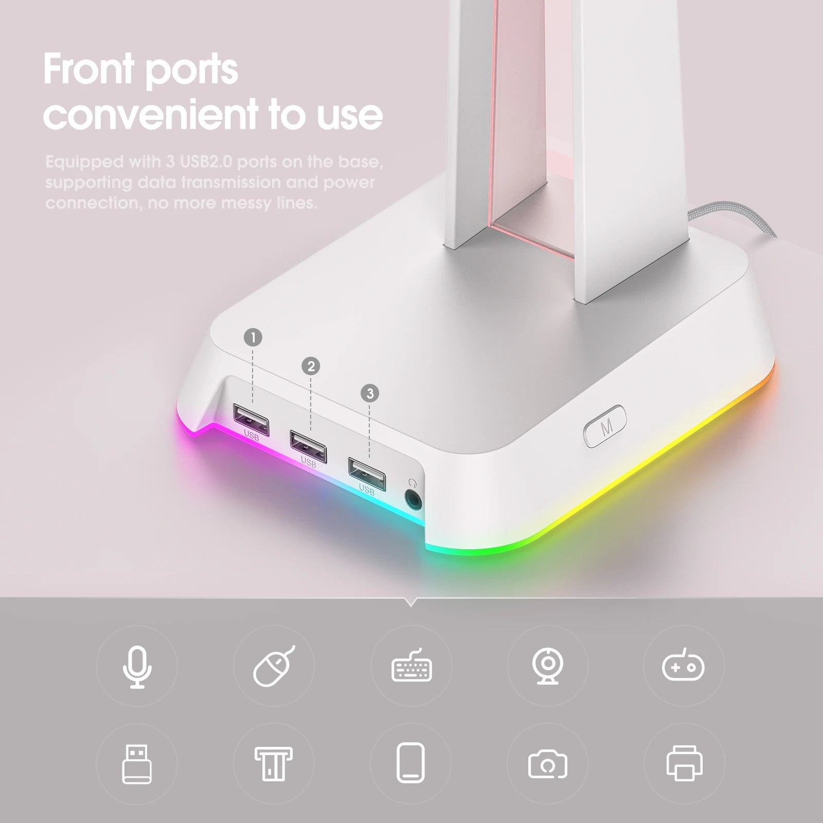 ONIKUMA Headphone Stand With RGB Light - ZYVEXO