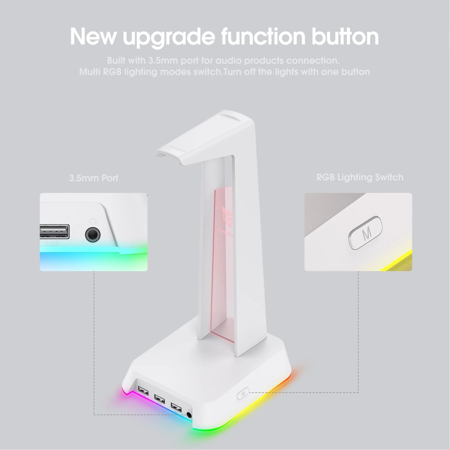 ONIKUMA Headphone Stand With RGB Light - ZYVEXO