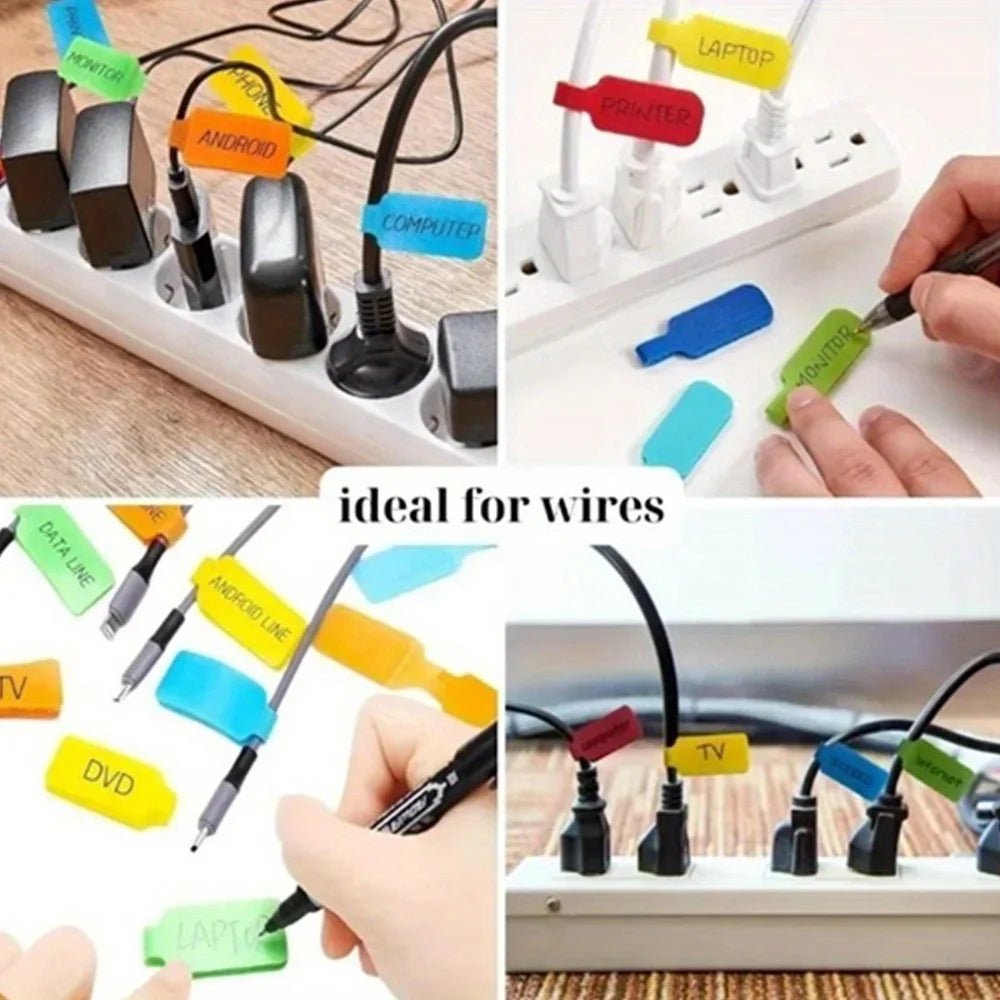 Reusable Waterproof Cable Labels Color-Coded Organizer Straps - ZYVEXO