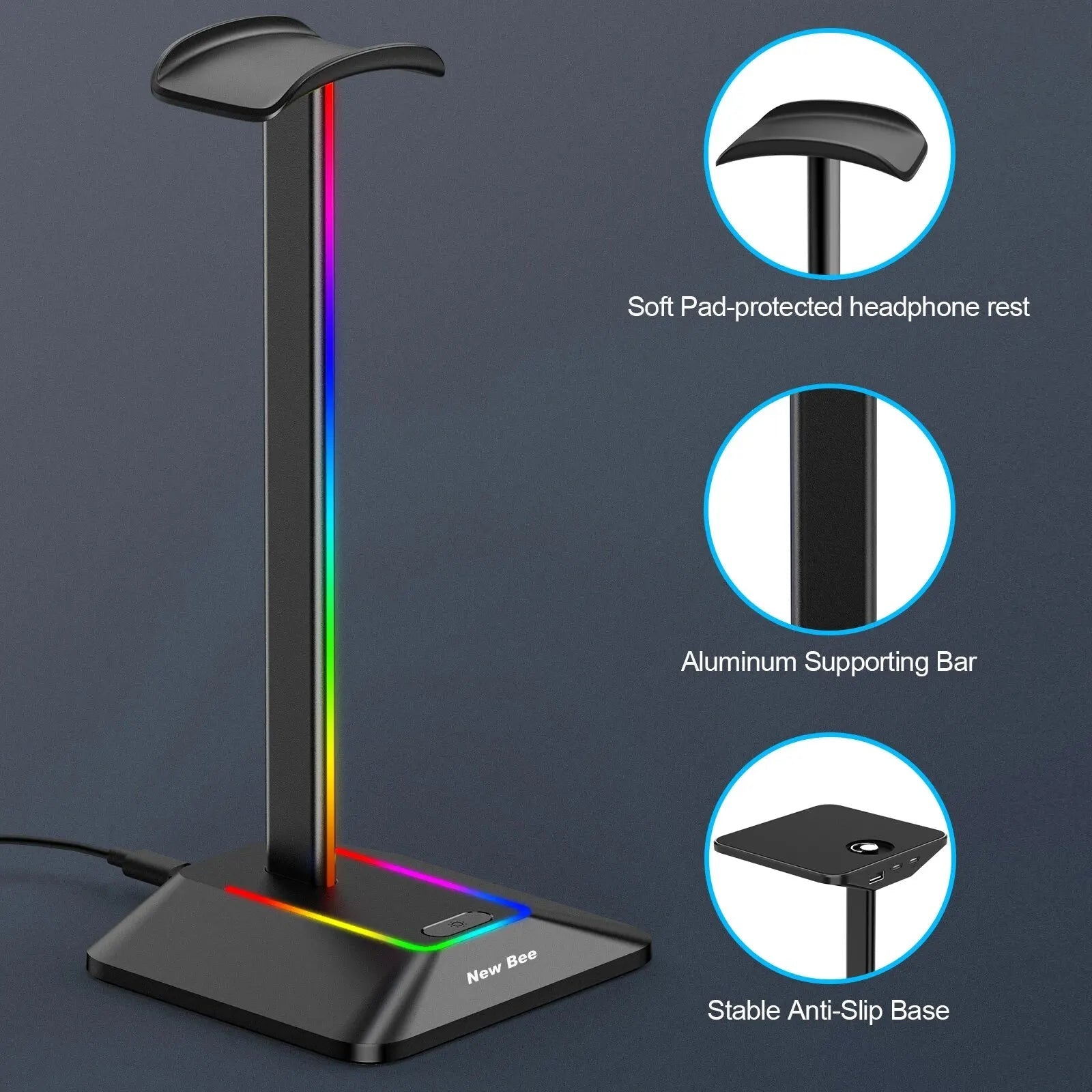 RGB Headphones Stand Holder - ZYVEXO
