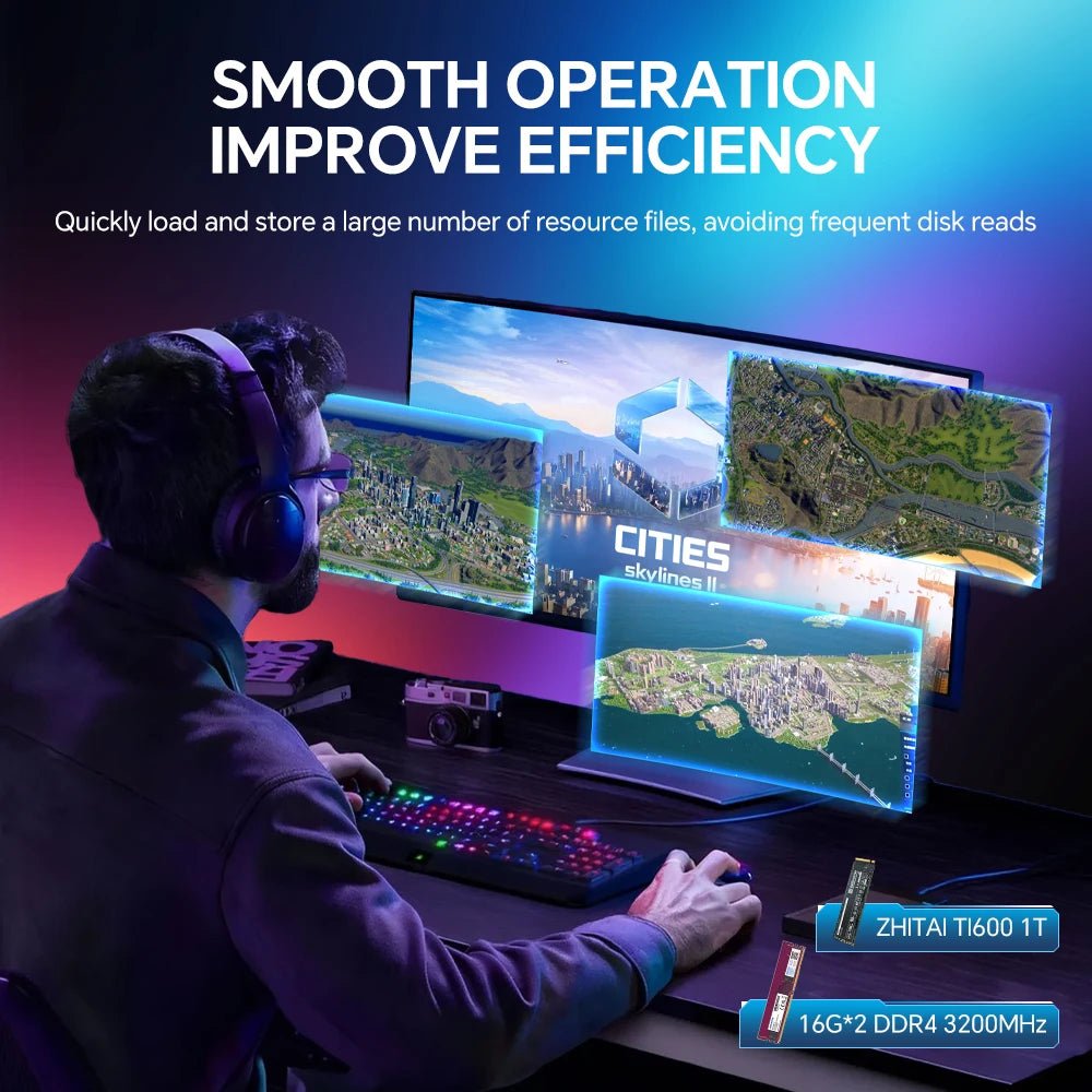 RSION Gaming PC AMD R5 5600 CPU RTX5060 32G RAM 1TB SSD - ZYVEXO