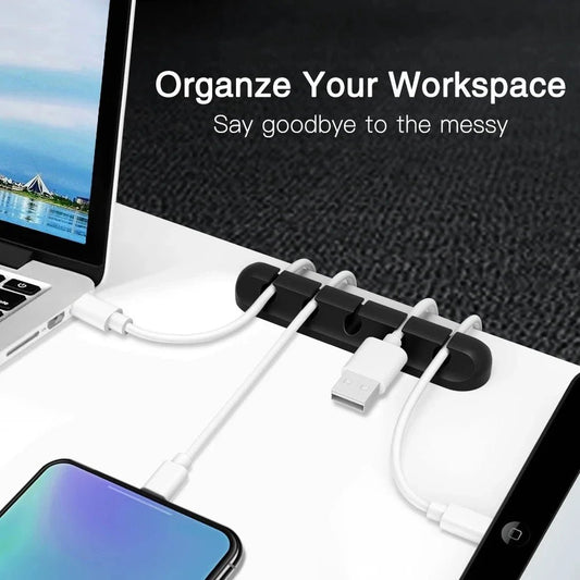 Silicone USB Cable Organizer USB Charging Cable Winder Desktop - ZYVEXO