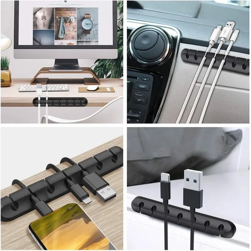 Silicone USB Cable Organizer USB Charging Cable Winder Desktop - ZYVEXO