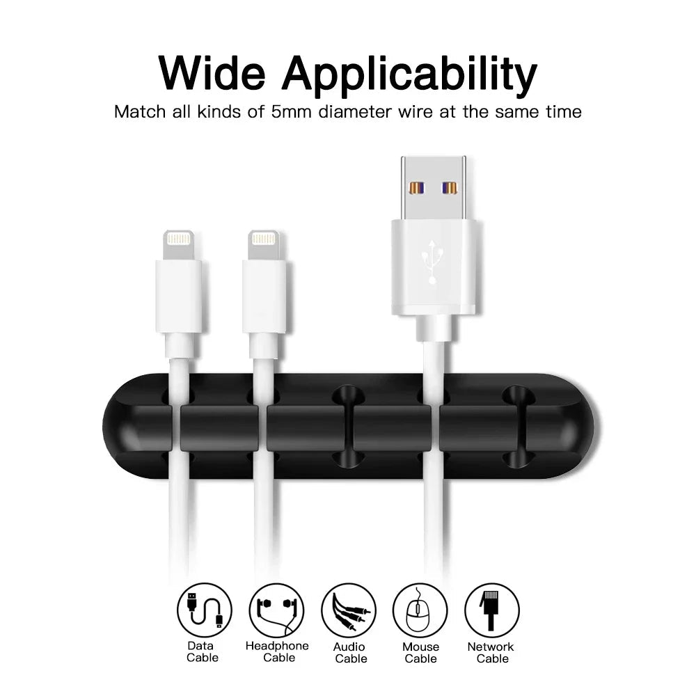 Silicone USB Cable Organizer USB Charging Cable Winder Desktop - ZYVEXO