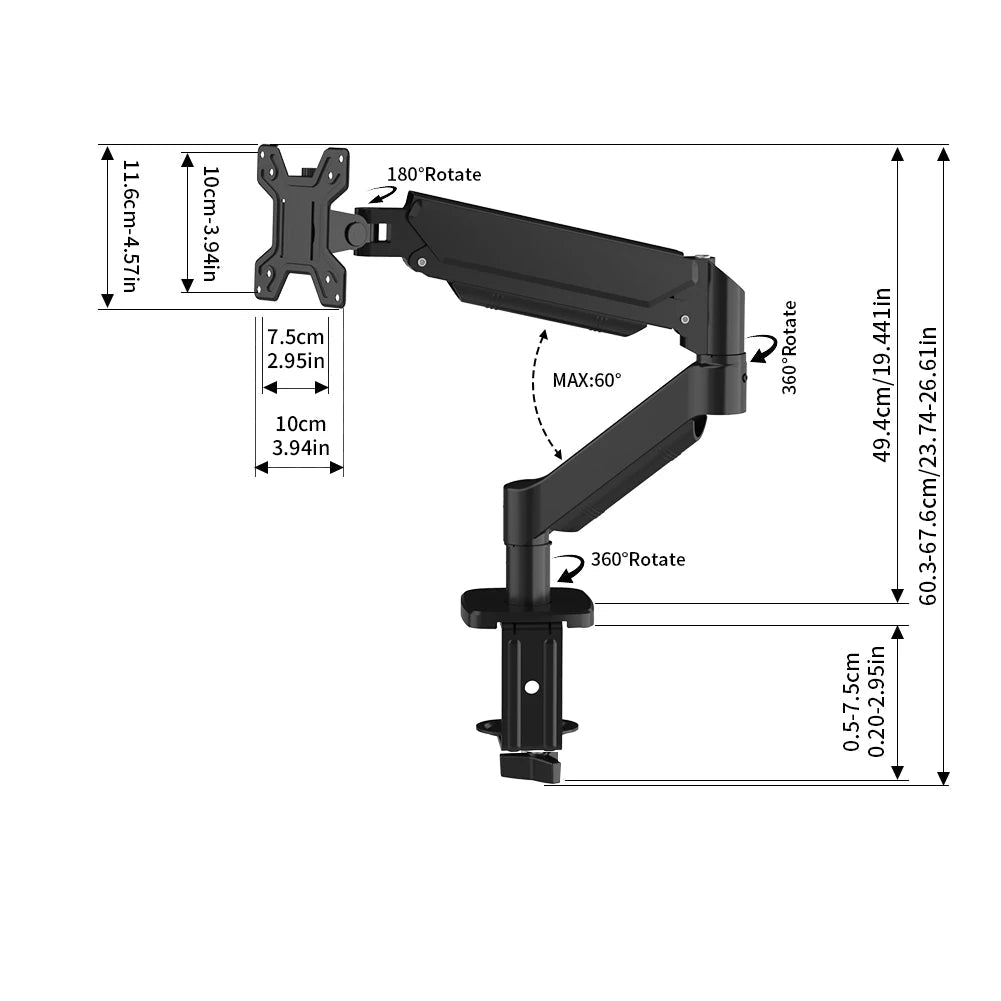 Single Monitor Arm - ZYVEXO
