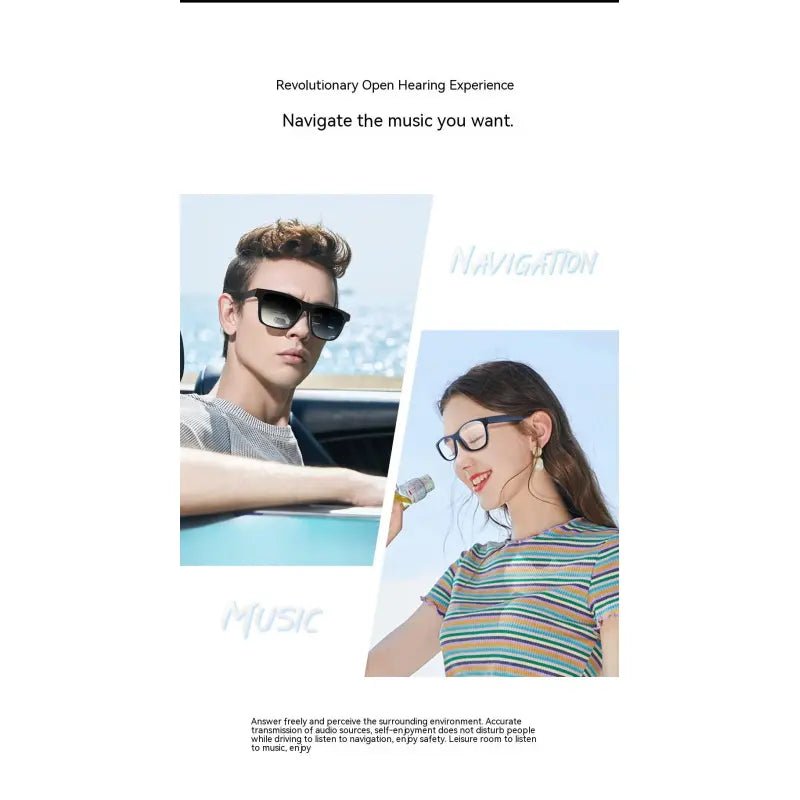 Smart Glasses Black Technology Headset Bluetooth Sunglasses - ZYVEXO
