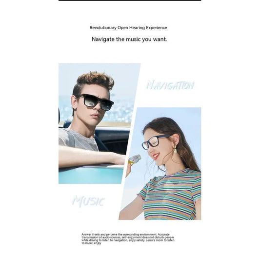 Smart Glasses Black Technology Headset Bluetooth Sunglasses - ZYVEXO